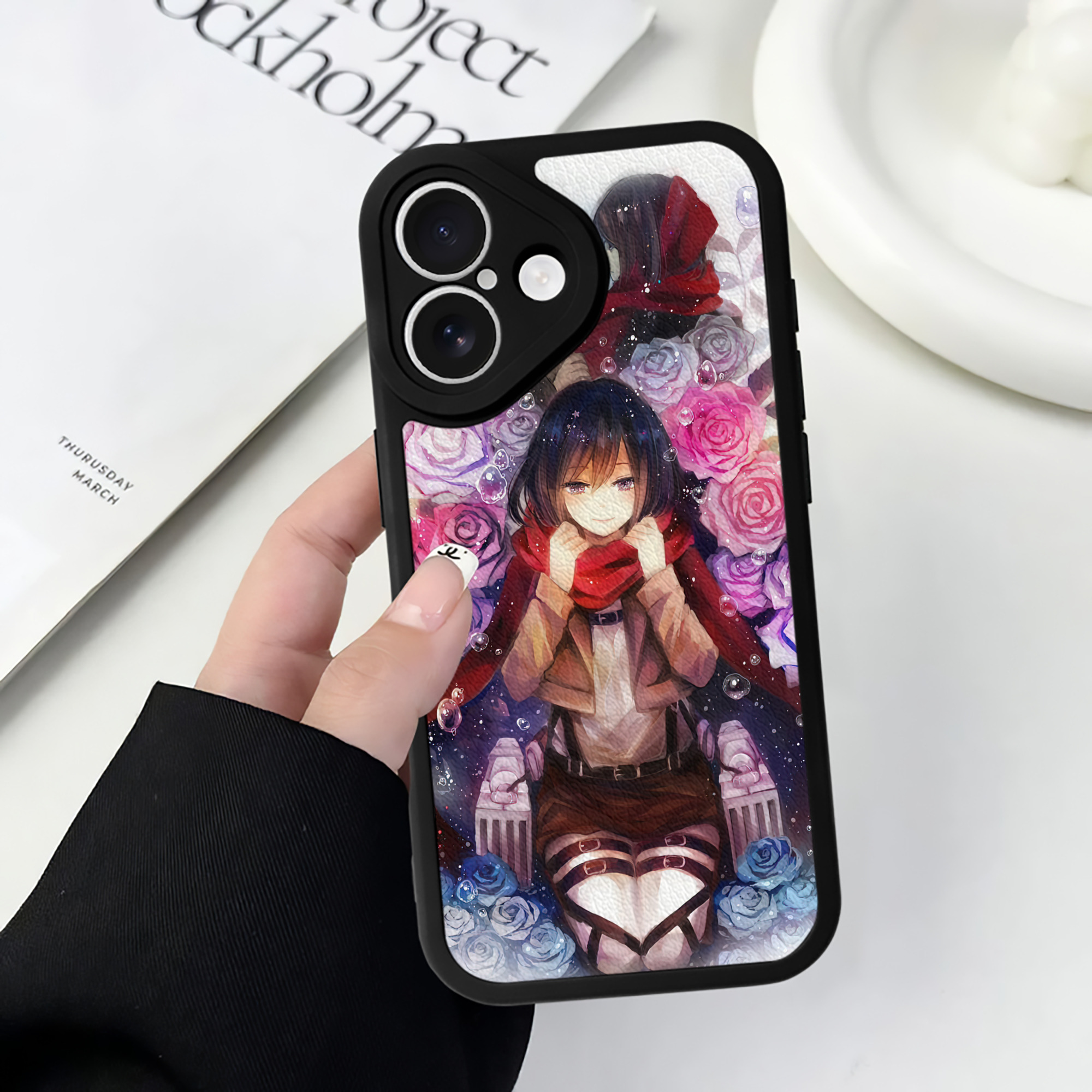 （画像用） 進撃の巨人 Attack on Titan 【iPhone 16シリーズ対応】シリコンスマホケース（レザー調） 材質：シリコン